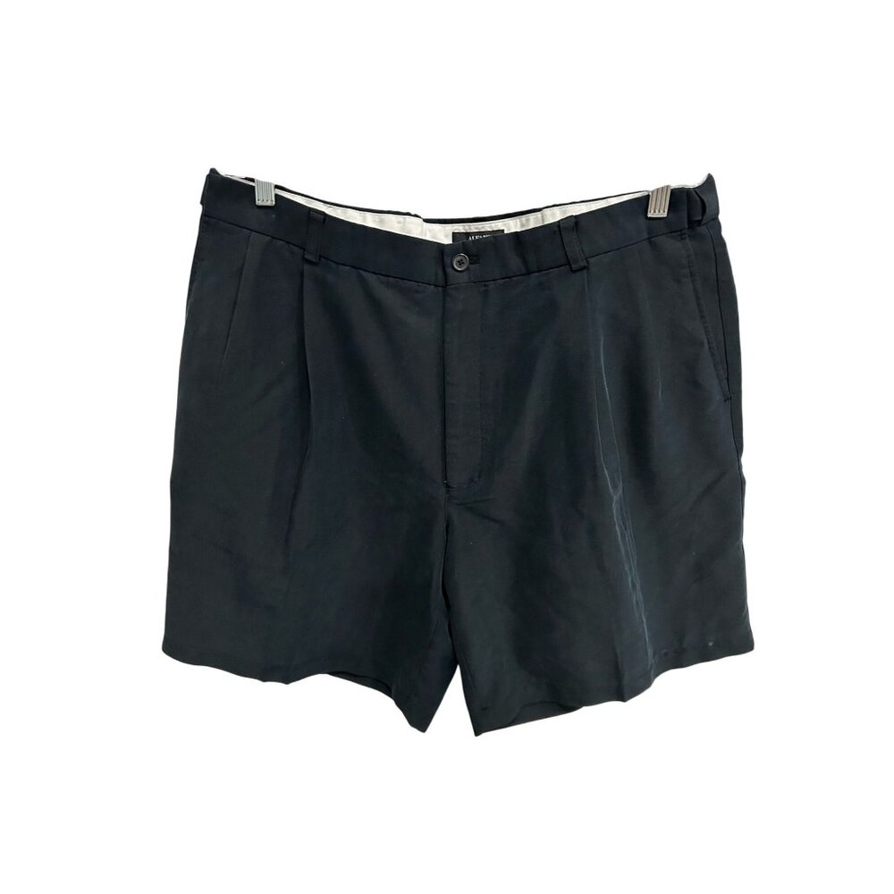 Alfani Mens Pleated Black Shorts Size 38 Waist